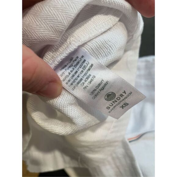 Anthropologie sundry cotton cropped wide leg draw string white pants size XS - Picture 4 of 4